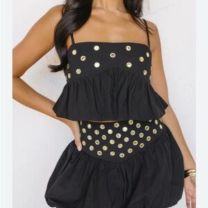 Black and Gold Polka Dot Dress